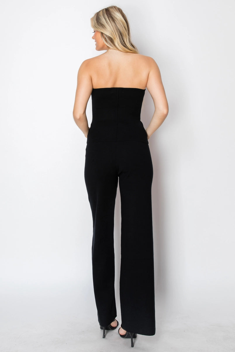 Strapless Sweater Knit Set