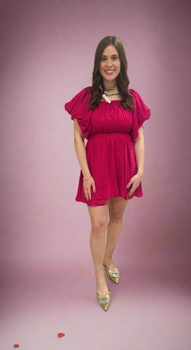 Hot pink Elegance Mini Dress