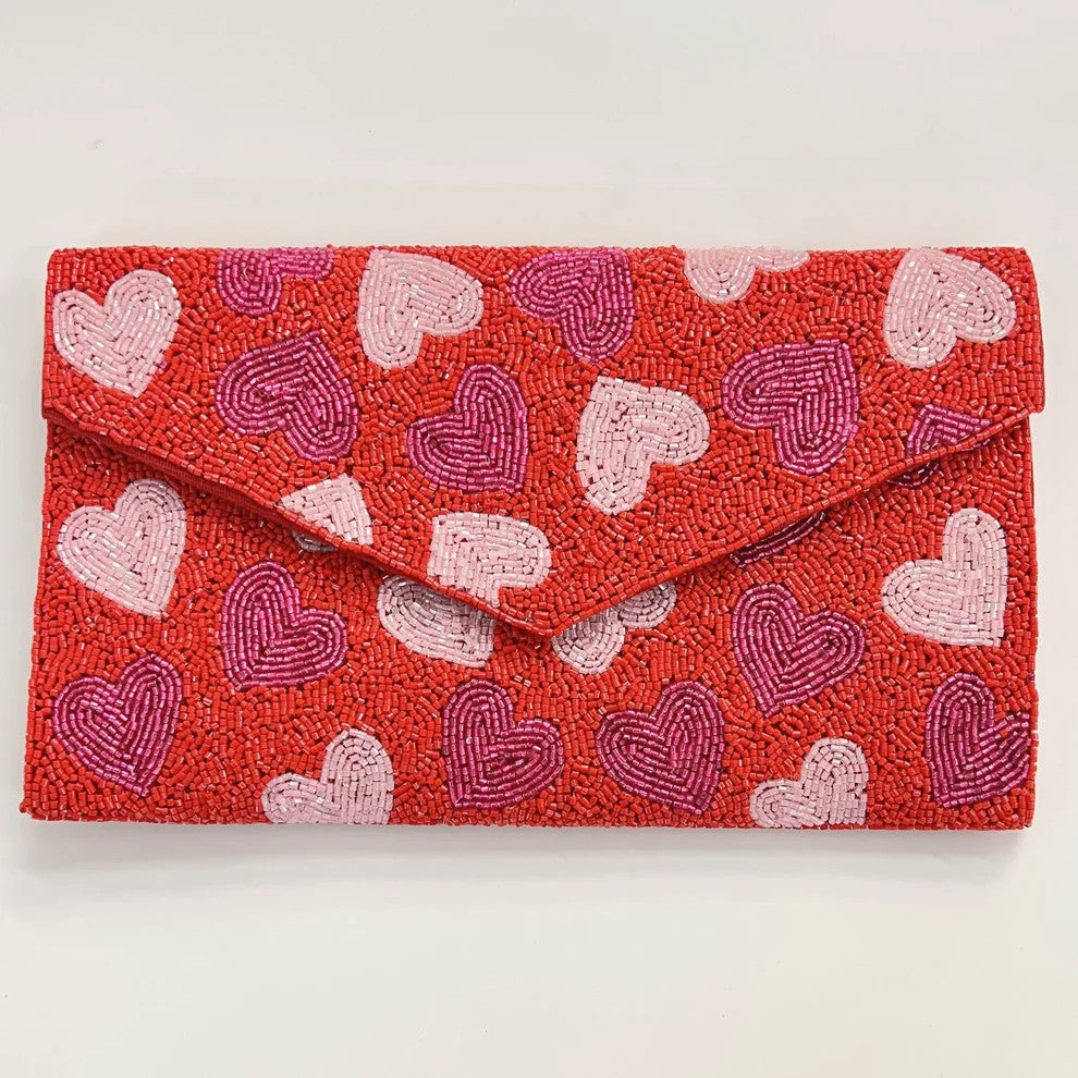 Heartfelt Beaded Clutch