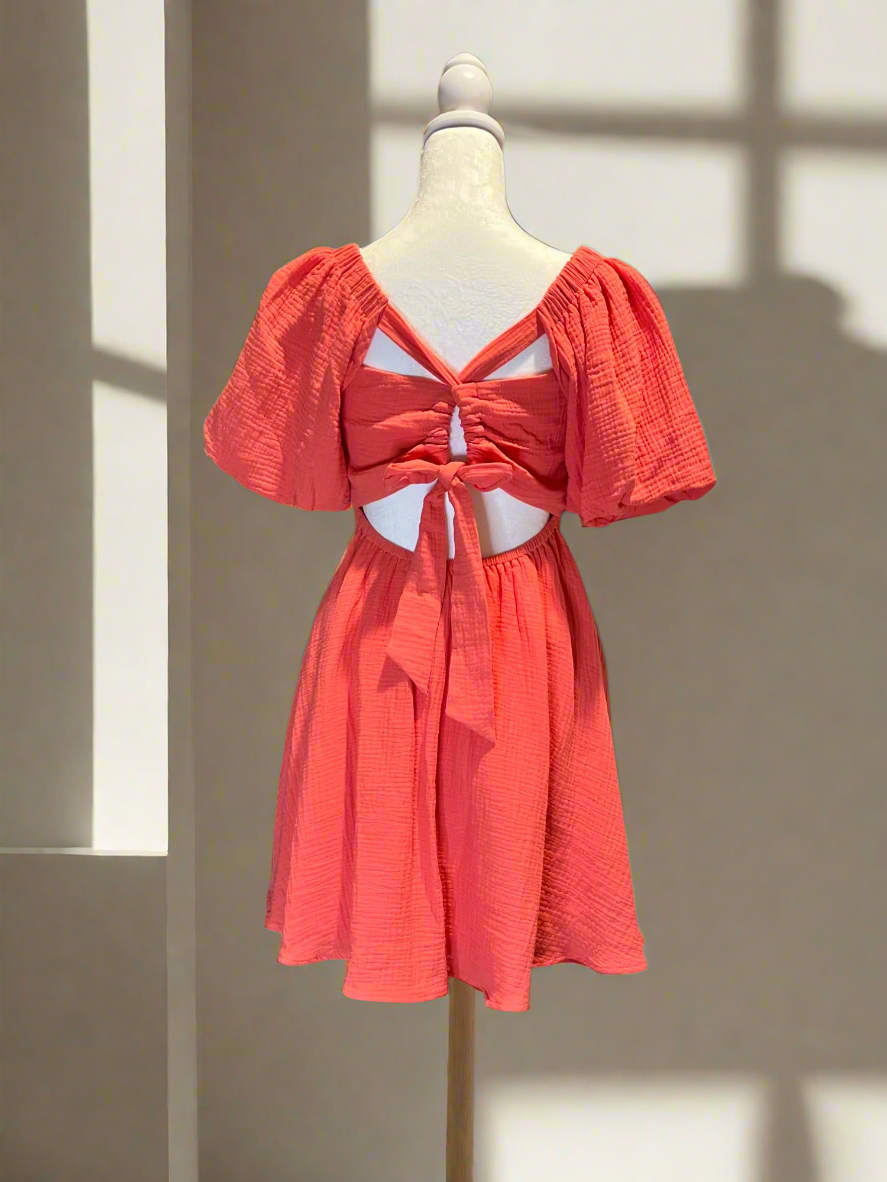 Coral Charm Smocked Dress