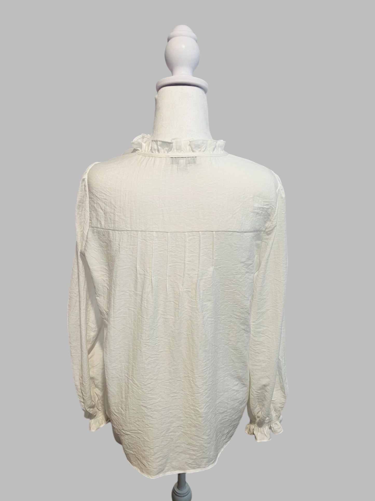 Classic White Ruffled Blouse