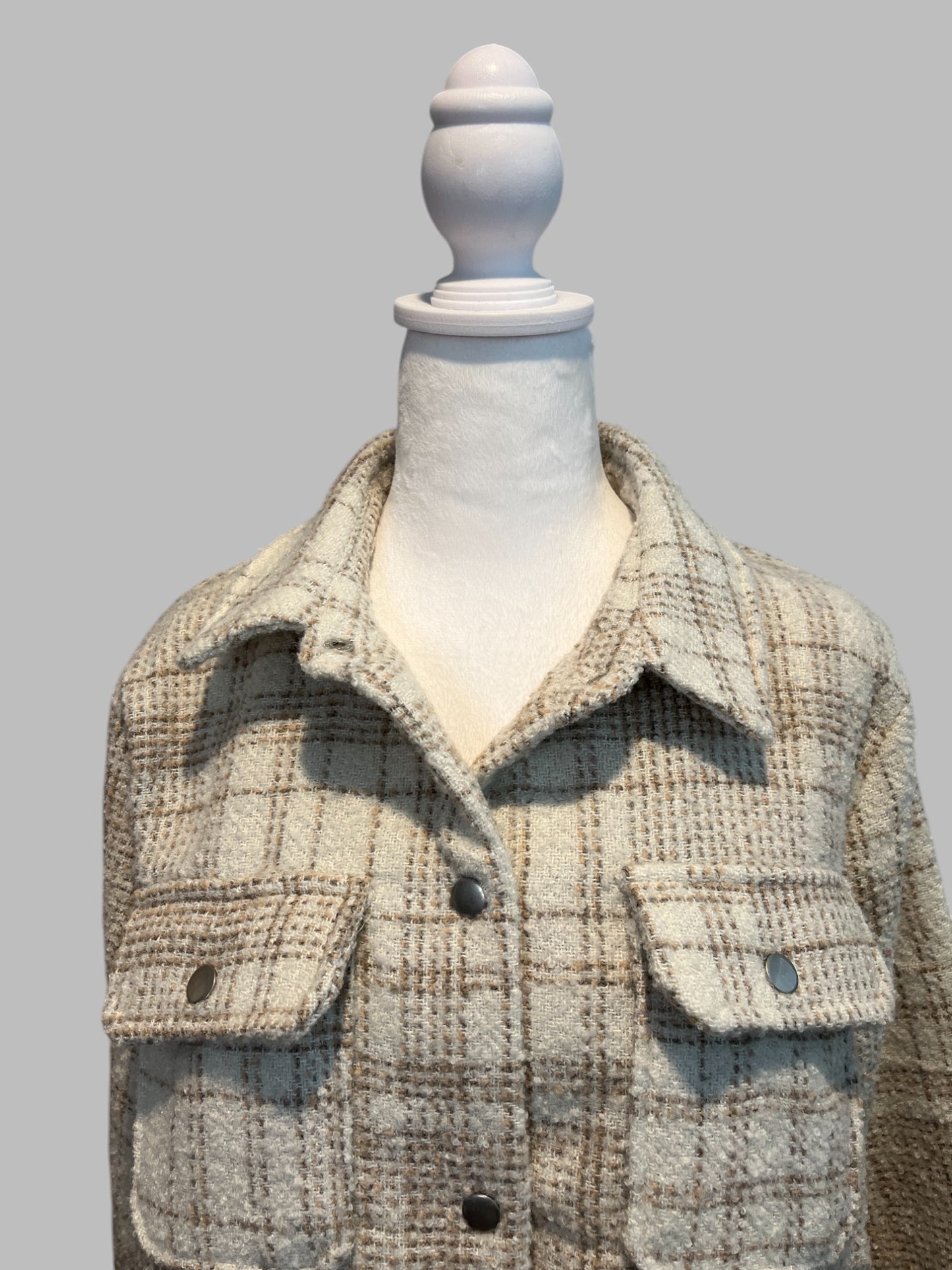 Stylish Plaid Button-Up Jacket