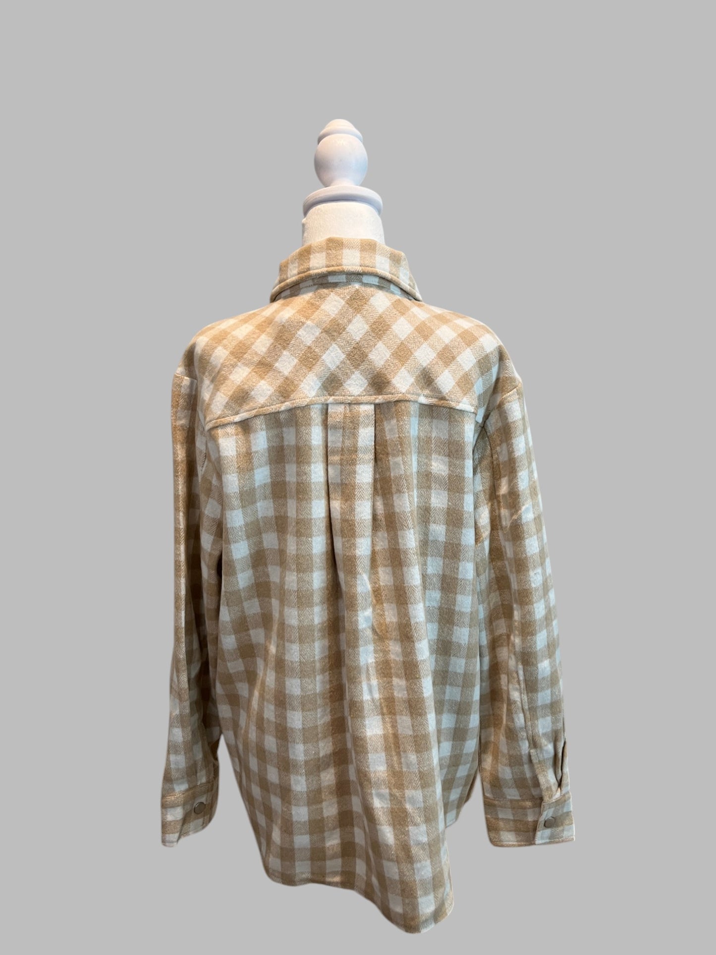 Stylish Beige Plaid Shirt