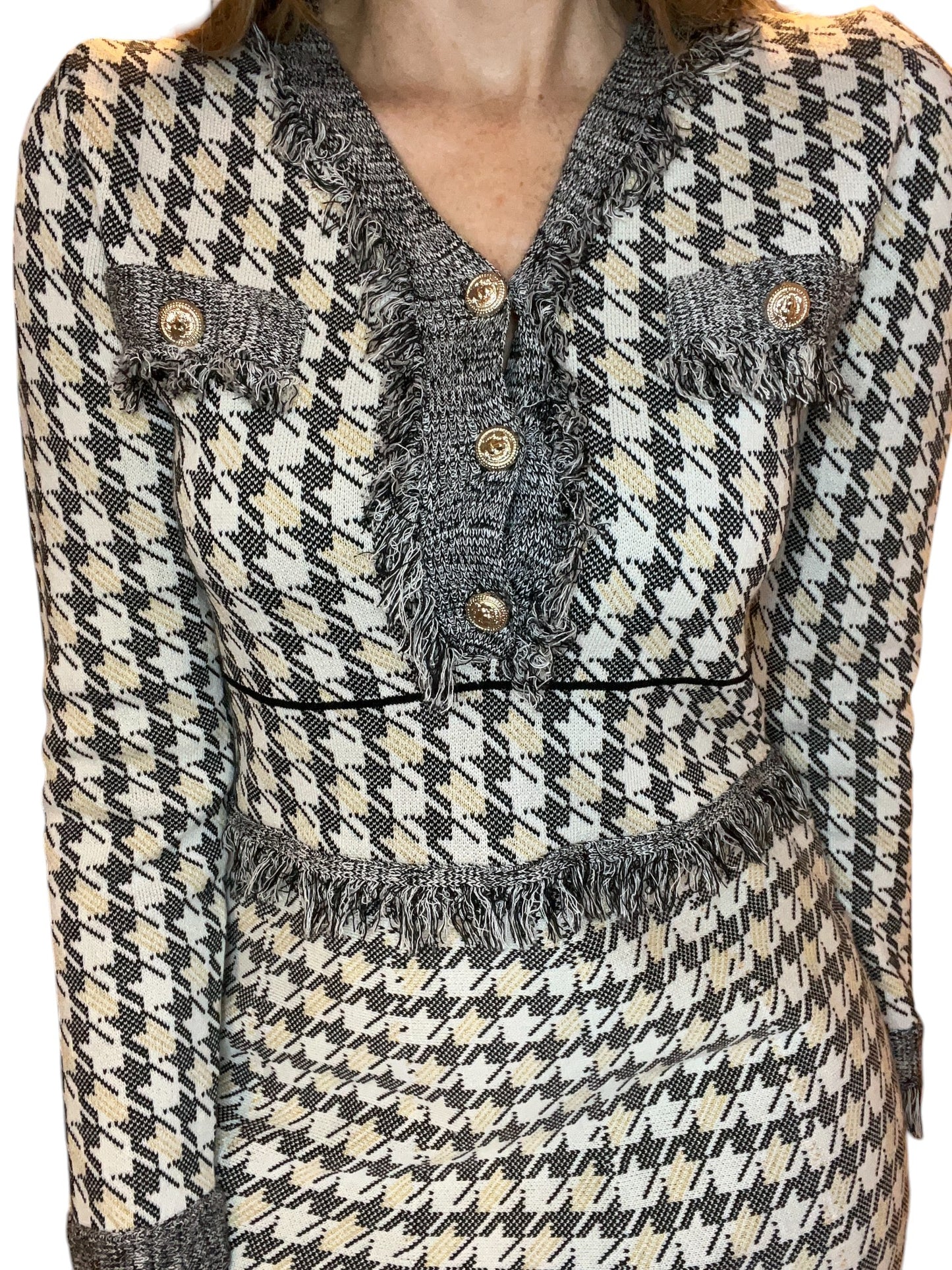 Chic Houndstooth Dress