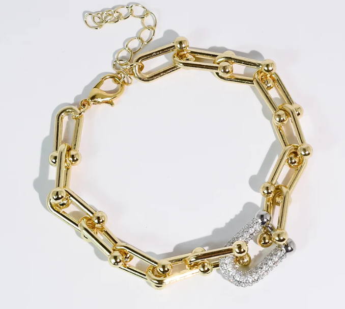 Golden Luxe U‑Link Bracelet