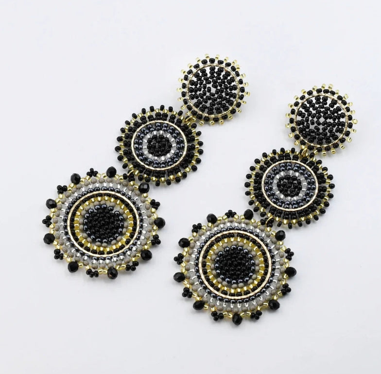 Midnight Radiance Beaded Earrings