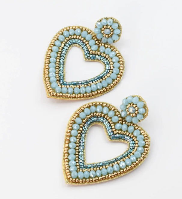 Blue Heart Elegance Earrings