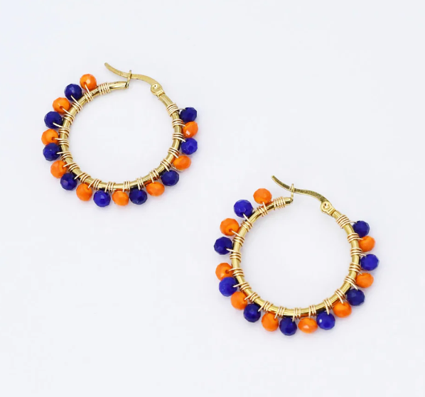 Small Blue and Orange Hoop