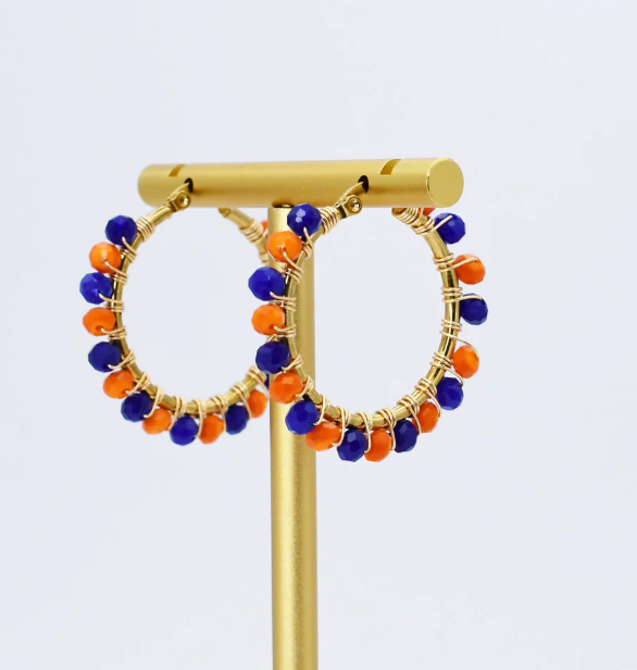 Small Blue and Orange Hoop