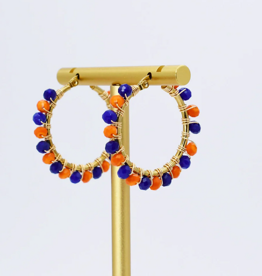Small Blue and Orange Hoop
