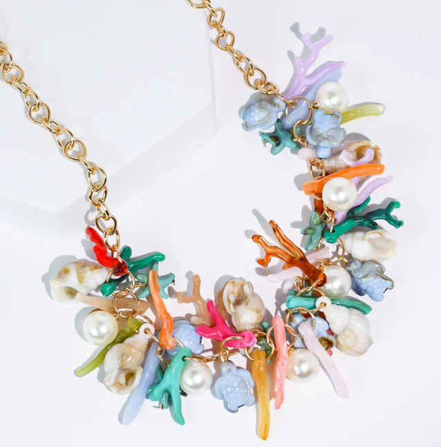 Tropical Coral Dreams Charm Necklace