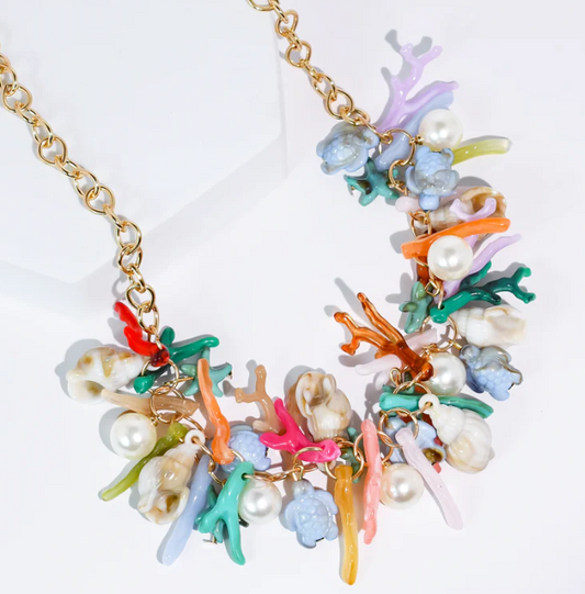 Tropical Coral Dreams Charm Necklace