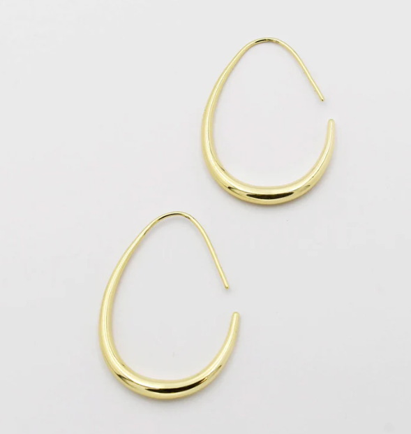 Golden Sleek Teardrop Earrings