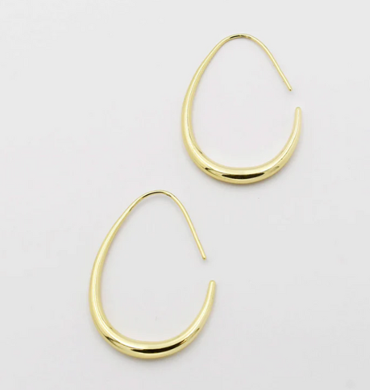 Golden Sleek Teardrop Earrings