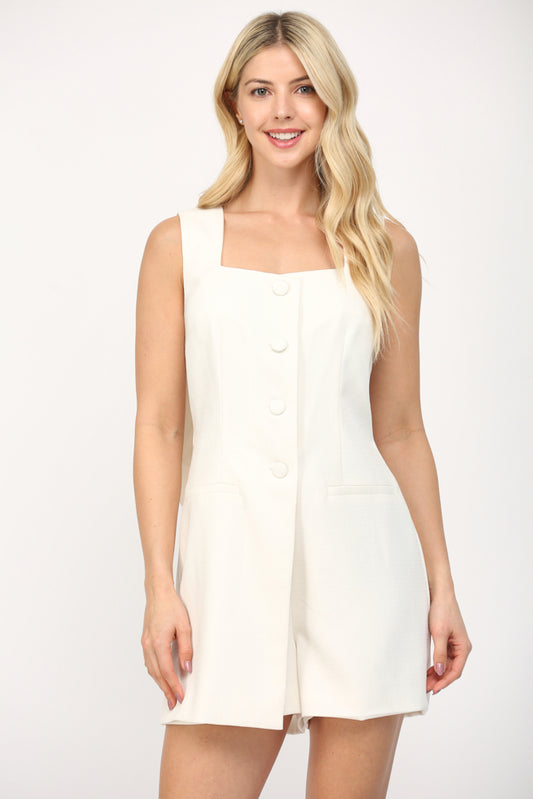 Ivory Charm Bow Romper