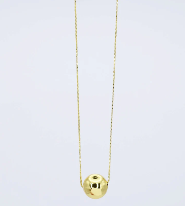 Golden Sphere Minimalist Necklace