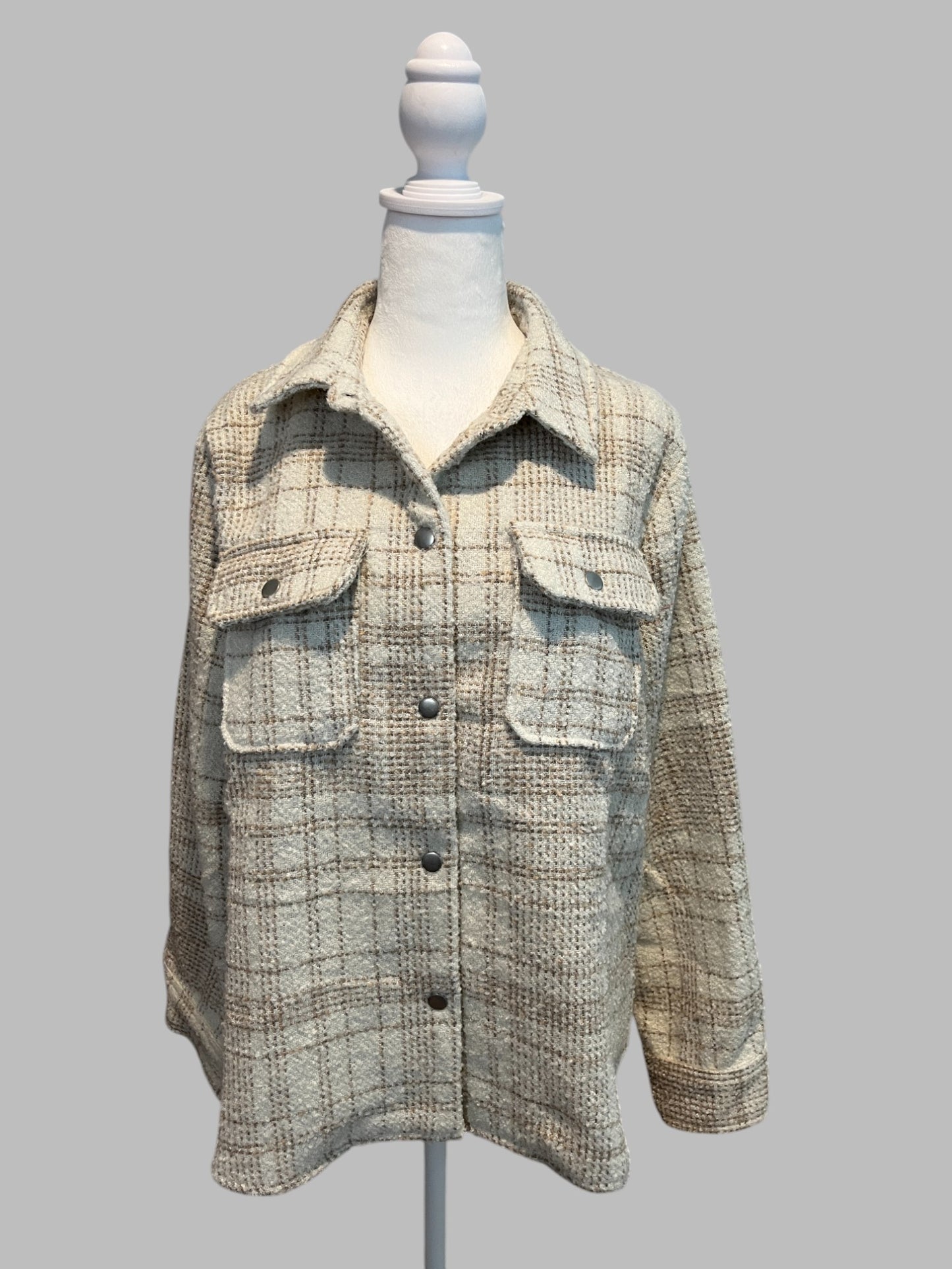 Stylish Plaid Button-Up Jacket