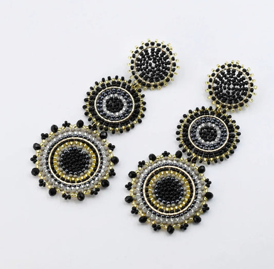Midnight Radiance Beaded Earrings