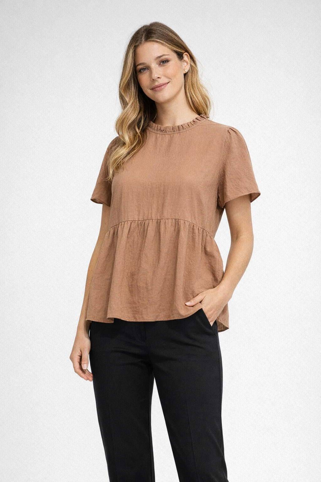 Ruffled Peplum Blouse