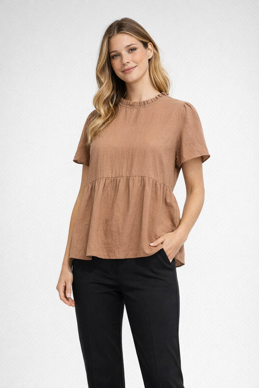 Ruffled Peplum Blouse