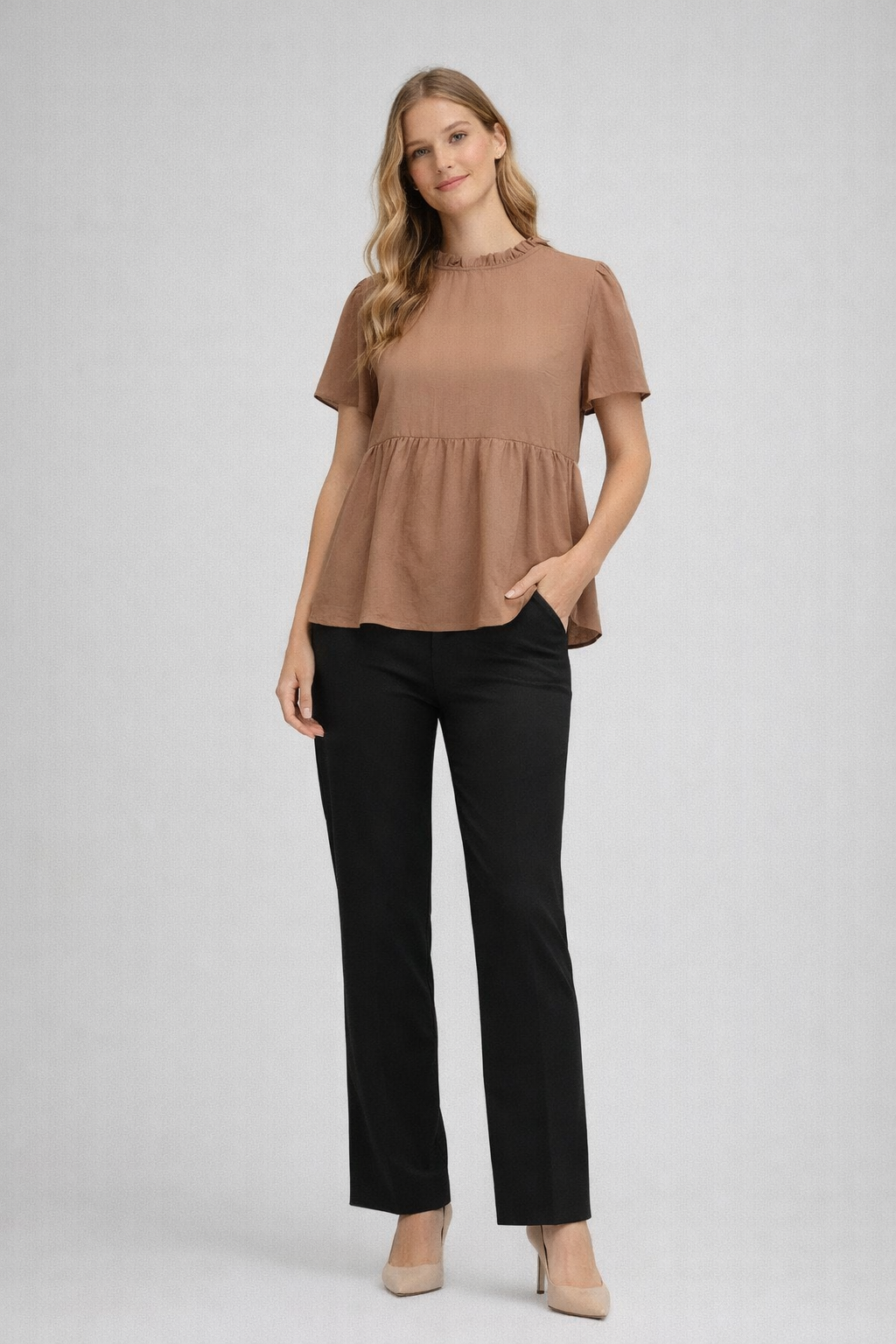 Ruffled Peplum Blouse