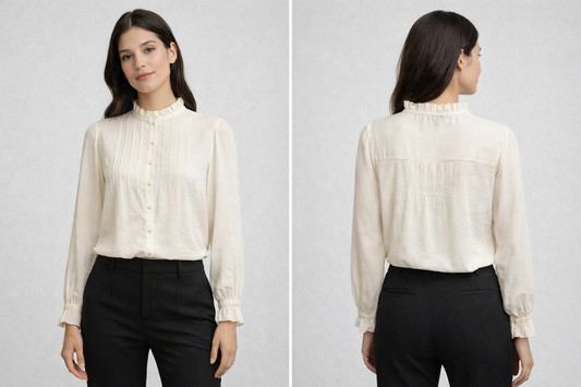 Classic White Ruffled Blouse